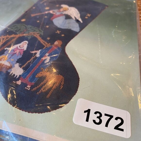 1372 Bucilla Needlepoint Angel Nativity  “Holy Night” Christmas Stocking… - Picture 5 of 5